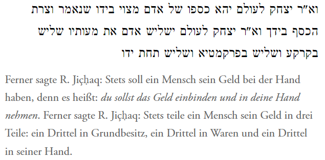 Drei-Speichen-Regel jüdischer Talmud