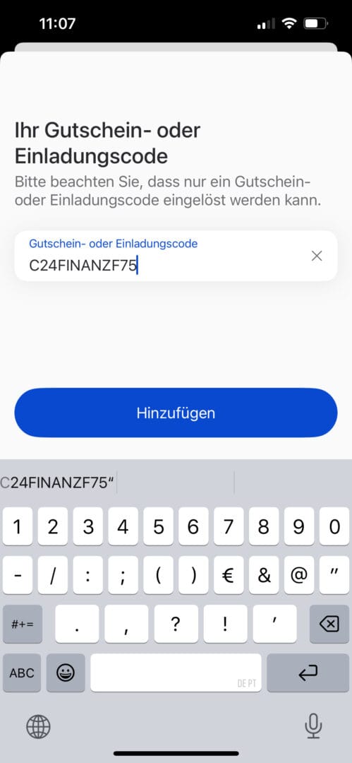 Eingabefeld Gutscheincode