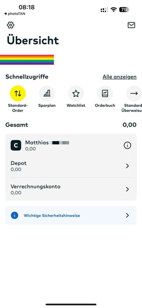 Comdirect Depot Übersicht
