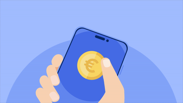 Smartphone-Animation mit steigenden Zinsen