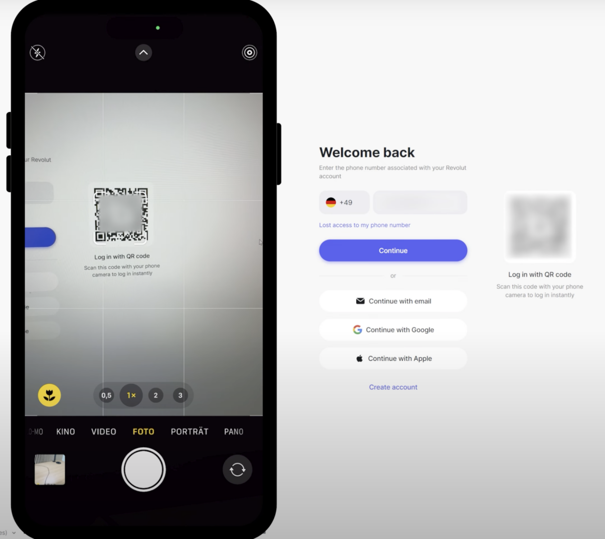 Ein QR-Code wird mit einem Smartphone gescannt